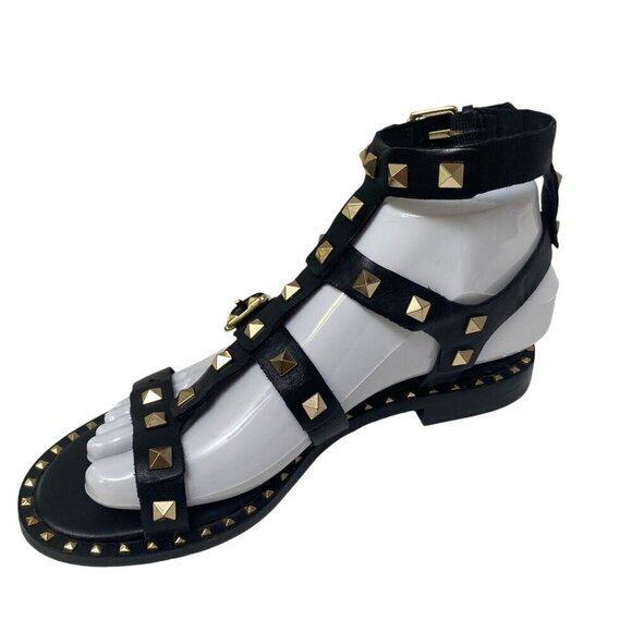 ASH Pacific Gladiator Sandals Size 6 Black Studded Strappy Womens Flats - Picture 8 of 16